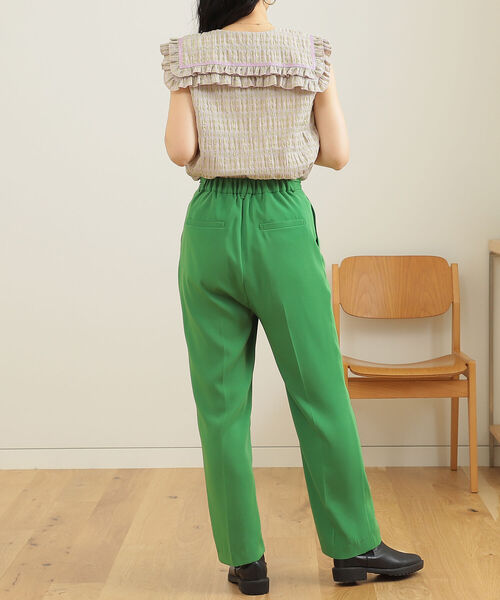 BeAMS DOT（ビームスドット）の「【WEB限定】BeAMS DOT / ビックフリル襟 ギンガムチェック柄 ノースリーブ ブラウス（シャツ/ブラウス・レディース・パープル系その他5/ホワイト/サックスブルー・FREE）」の22枚目の写真