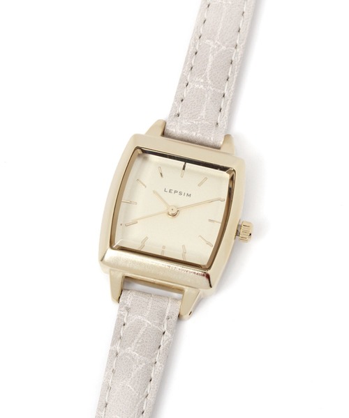 LEPSIM（レプシィム）の「スクエアカタオシウォッチ　256764（アナログ腕時計・レディース・グレイッシュベージュ/ブラック/ブルー・ONE SIZE）」の4枚目の写真