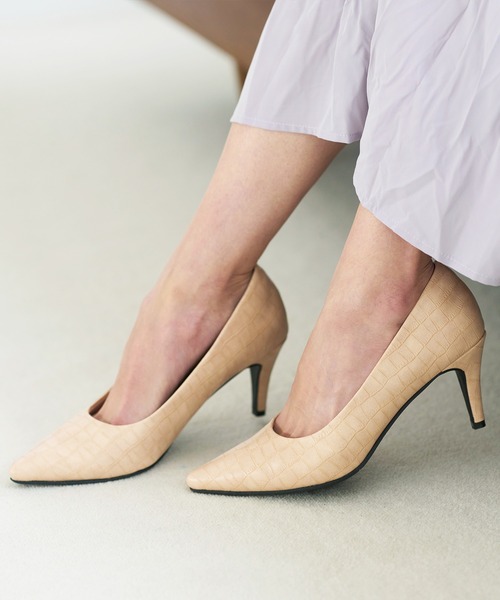 GeeRA（ジーラ）の「ふかふか7㎝走れるパンプス（パンプス・レディース・ブラック/ブルー/ピンク/サンドベージュ/ベージュ/パイソン/グレー/ライトブラック/ブラック系その他/グレイッシュベージュ・22.5cm/25cm/24cm/23cm/23.5cm/24.5cm）」の7枚目の写真