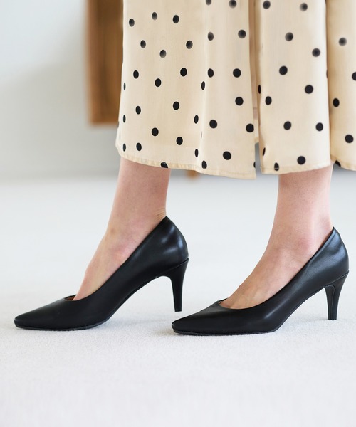 GeeRA（ジーラ）の「ふかふか7㎝走れるパンプス（パンプス・レディース・ブラック/ブルー/ピンク/サンドベージュ/ベージュ/パイソン/グレー/ライトブラック/ブラック系その他/グレイッシュベージュ・22.5cm/25cm/24cm/23cm/23.5cm/24.5cm）」の2枚目の写真