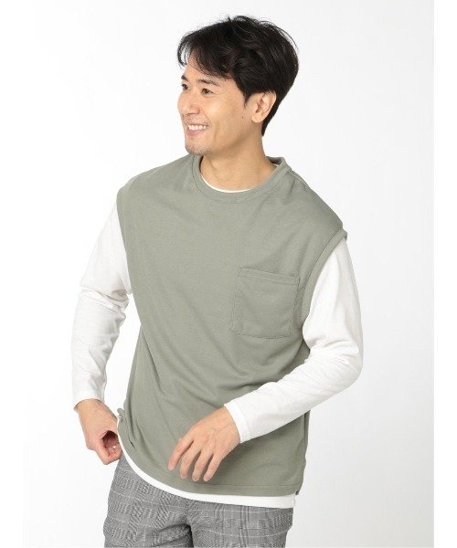 エムエフエディトリアルメンズ M F Editorial Men クルーネックベスト 長袖tシャツ アンサンブル アンサンブル M F Editorial エムエフエディトリアル のファッション通販 Zozotown