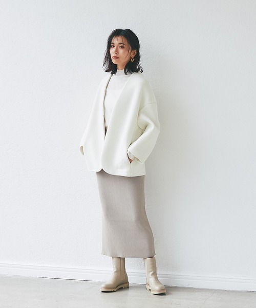 RIVE DROITE（リヴドロワ）の「着回し力抜群/リブストレートスカート（スカート・レディース・ブラック/ベージュ/グリーン/ブラウン/カーキ・36/38）」の12枚目の写真