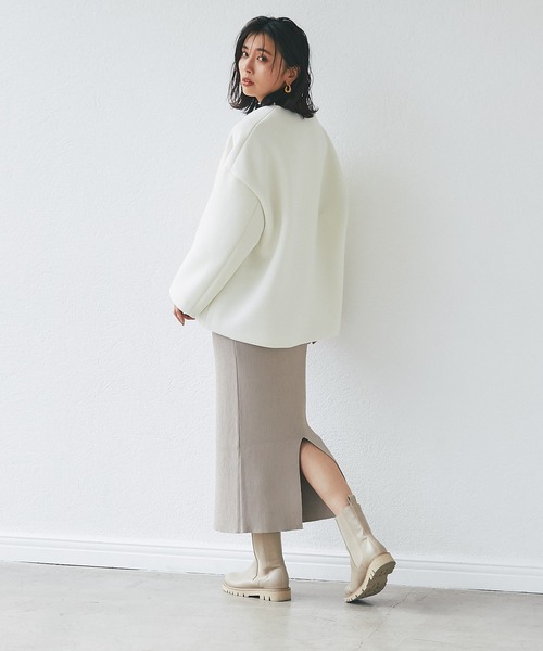 RIVE DROITE（リヴドロワ）の「着回し力抜群/リブストレートスカート（スカート・レディース・ブラック/ベージュ/グリーン/ブラウン/カーキ・36/38）」の13枚目の写真