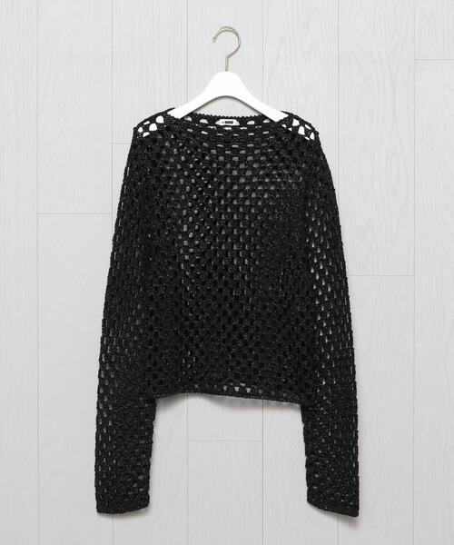H BEAUTY&YOUTH UNITED ARROWS(エイチビューティーアンドユースユナイテッドアローズ)の「<H>LAME CROCHET PULLOVER/ニット(ニット/セーター・レディース・ブラック/グレー・FREE)」の5枚目の写真