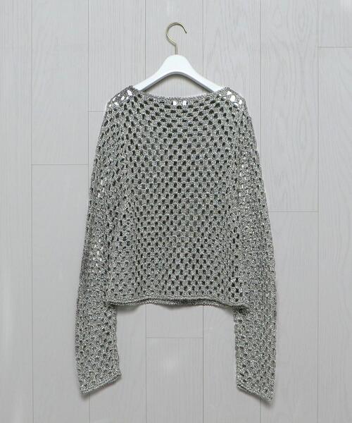 H BEAUTY&YOUTH UNITED ARROWS(エイチビューティーアンドユースユナイテッドアローズ)の「<H>LAME CROCHET PULLOVER/ニット(ニット/セーター・レディース・ブラック/グレー・FREE)」の8枚目の写真