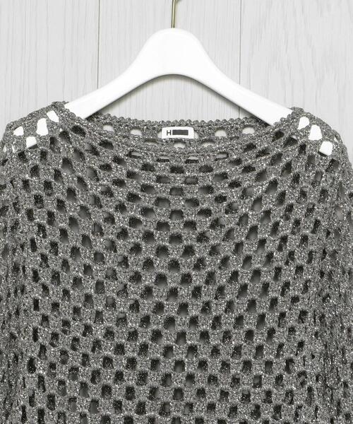 H BEAUTY&YOUTH UNITED ARROWS(エイチビューティーアンドユースユナイテッドアローズ)の「<H>LAME CROCHET PULLOVER/ニット(ニット/セーター・レディース・ブラック/グレー・FREE)」の7枚目の写真