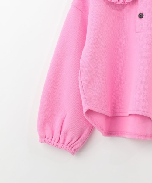 LOWRYS FARM（ローリーズファーム）の「フリルカラーポロシャツ　266080（ポロシャツ・キッズ・ブラック/オフホワイト/ピンク・110cm/120cm/130cm/140cm/150cm）」の9枚目の写真