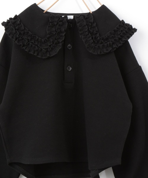 LOWRYS FARM（ローリーズファーム）の「フリルカラーポロシャツ　266080（ポロシャツ・キッズ・ブラック/オフホワイト/ピンク・110cm/120cm/130cm/140cm/150cm）」の11枚目の写真
