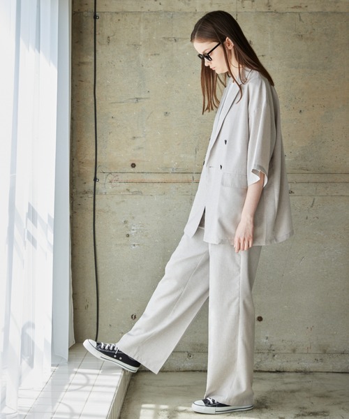 flaner（フラネ）の「Loose linen like pants/ルーズリネンライクパンツ（その他パンツ・レディース・カーキ/ナチュラル・SMALL/MEDIUM/LARGE）」の8枚目の写真