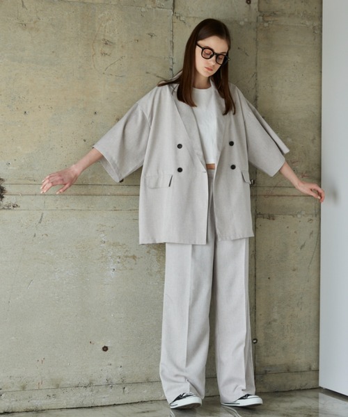 flaner（フラネ）の「Loose linen like pants/ルーズリネンライクパンツ（その他パンツ・レディース・カーキ/ナチュラル・SMALL/MEDIUM/LARGE）」の7枚目の写真