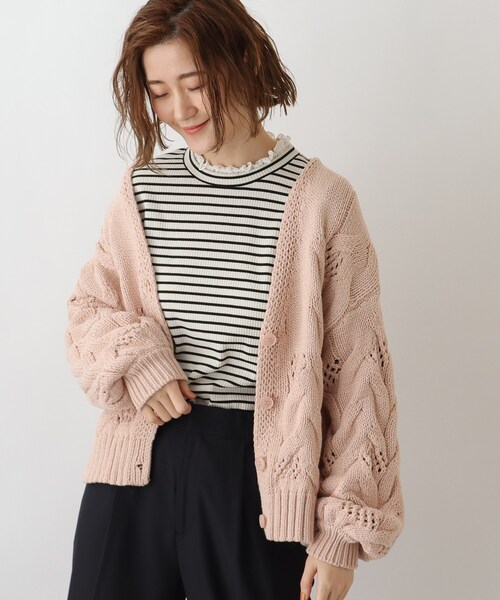 grove（グローブ）の「◇綿混ざっくりケーブルニットカーディガン