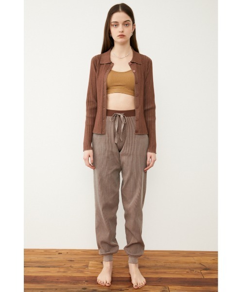 SLY（スライ）の「Sly Skin RELAX RIB PT リラックス リブ パンツ（ルームウェア/パジャマ・レディース・ブラウン/グリーン・1/2）」の16枚目の写真