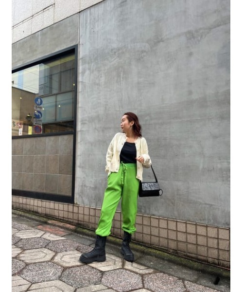 SLY（スライ）の「Sly Skin RELAX RIB PT リラックス リブ パンツ（ルームウェア/パジャマ・レディース・ブラウン/グリーン・1/2）」の7枚目の写真