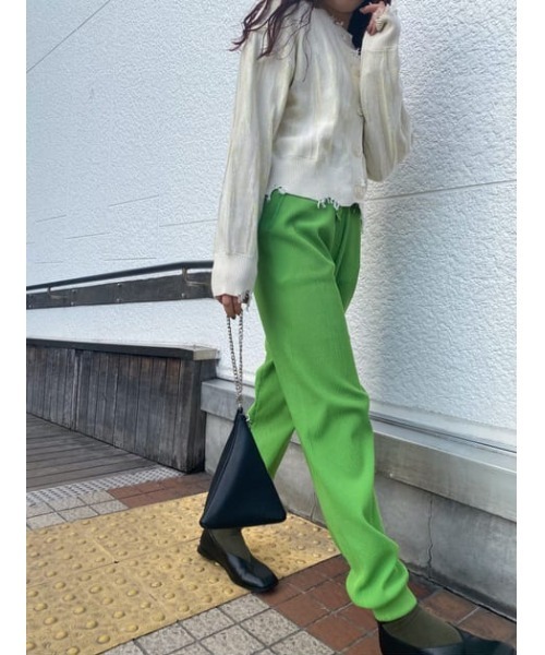 SLY（スライ）の「Sly Skin RELAX RIB PT リラックス リブ パンツ（ルームウェア/パジャマ・レディース・ブラウン/グリーン・1/2）」の10枚目の写真
