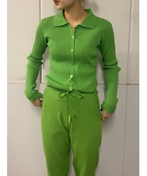 SLY（スライ）の「Sly Skin RELAX RIB PT リラックス リブ パンツ（ルームウェア/パジャマ・レディース・ブラウン/グリーン・1/2）」の12枚目の写真