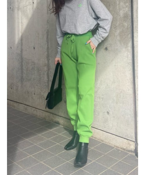 SLY（スライ）の「Sly Skin RELAX RIB PT リラックス リブ パンツ（ルームウェア/パジャマ・レディース・ブラウン/グリーン・1/2）」の13枚目の写真