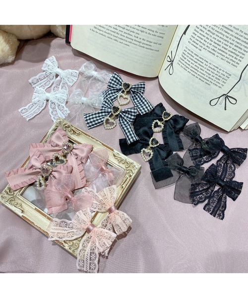 ROJITA(ロジータ)の「リボンクリップ6個SET(バレッタ/ヘアクリップ・レディース・ブラック/ピンク/その他/ブルー/グリーン/パープル/レッド/イエロー/オレンジ・FREE)」の15枚目の写真