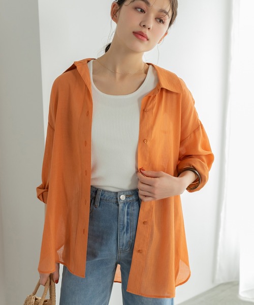 Edit Sheen(エディットシーン)の「楊柳シャツ(シャツ/ブラウス・レディース・オフホワイト/オレンジ・M)」の17枚目の写真