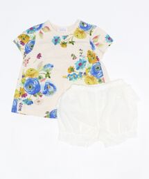 HAKKA BABY | [ベビー]ラナンキュラスブーケプリント半袖Tシャツパンツセット(アンサンブル)