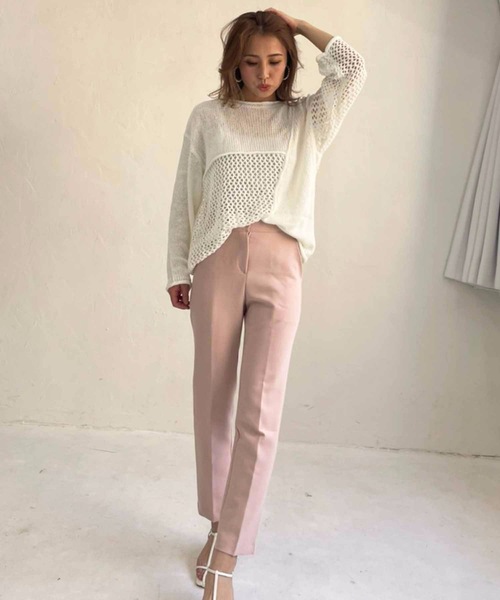 M y u（ミュー）の「【ZOZO限定】パッチワークメッシュニット（ニット/セーター・レディース・オフホワイト・FREE）」の5枚目の写真