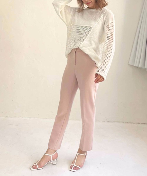 M y u（ミュー）の「【ZOZO限定】パッチワークメッシュニット（ニット/セーター・レディース・オフホワイト・FREE）」の6枚目の写真