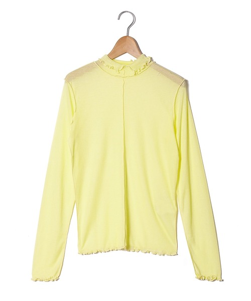 AS KNOW AS PINKY（アズノゥアズピンキー）の「シアーふわりやわらかプルオーバー（Tシャツ/カットソー・レディース・オフホワイト/ブラック/ライトグレー/ライトグリーン/ライトブルー/ライトイエロー/ライトピンク・FREE）」の6枚目の写真