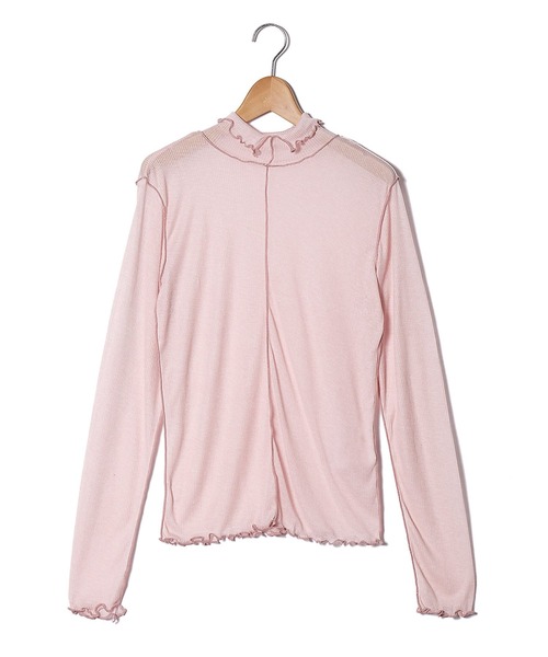 AS KNOW AS PINKY（アズノゥアズピンキー）の「シアーふわりやわらかプルオーバー（Tシャツ/カットソー・レディース・オフホワイト/ブラック/ライトグレー/ライトグリーン/ライトブルー/ライトイエロー/ライトピンク・FREE）」の7枚目の写真