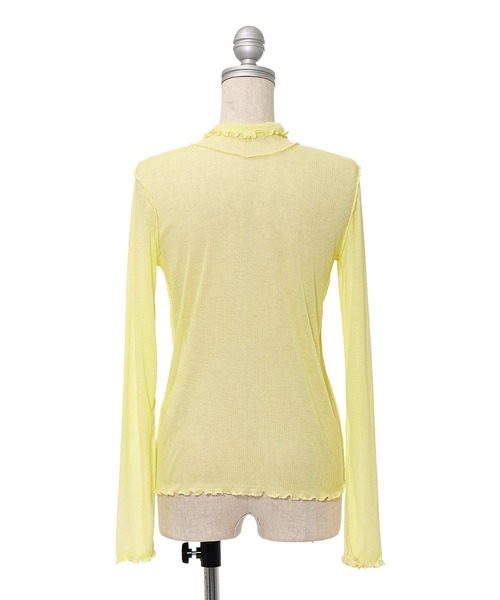 AS KNOW AS PINKY（アズノゥアズピンキー）の「シアーふわりやわらかプルオーバー（Tシャツ/カットソー・レディース・オフホワイト/ブラック/ライトグレー/ライトグリーン/ライトブルー/ライトイエロー/ライトピンク・FREE）」の10枚目の写真