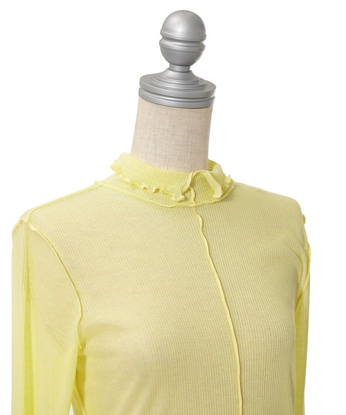 AS KNOW AS PINKY（アズノゥアズピンキー）の「シアーふわりやわらかプルオーバー（Tシャツ/カットソー・レディース・オフホワイト/ブラック/ライトグレー/ライトグリーン/ライトブルー/ライトイエロー/ライトピンク・FREE）」の13枚目の写真