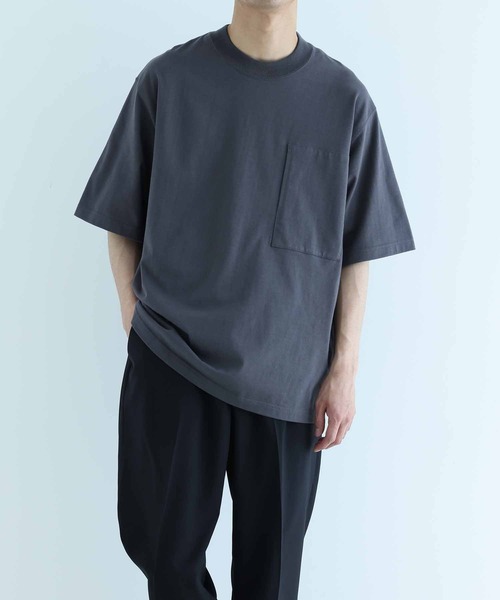 ADAM ET ROPE'(アダムエロペ)の「【Proof PLUS】高機能 ビッグシルエット 天竺 Tシャツ(Tシャツ/カットソー・メンズ・サックスブルー/オフホワイト/スミクロ・M/L)」の3枚目の写真