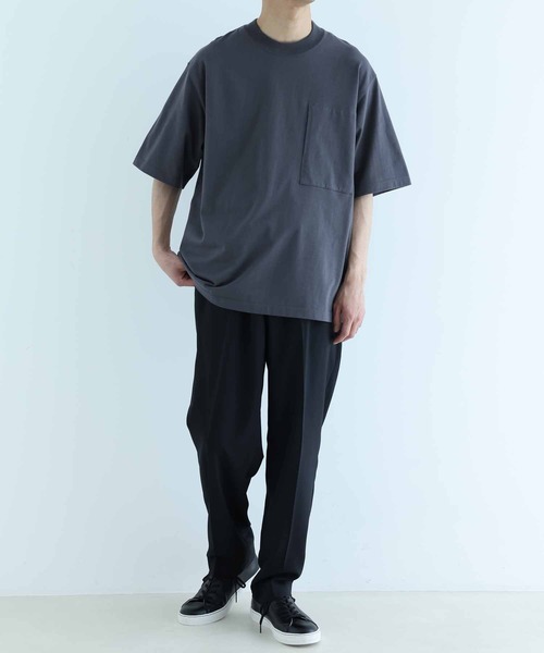 ADAM ET ROPE'(アダムエロペ)の「【Proof PLUS】高機能 ビッグシルエット 天竺 Tシャツ(Tシャツ/カットソー・メンズ・サックスブルー/オフホワイト/スミクロ・M/L)」の7枚目の写真