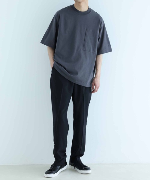 ADAM ET ROPE'(アダムエロペ)の「【Proof PLUS】高機能 ビッグシルエット 天竺 Tシャツ(Tシャツ/カットソー・メンズ・サックスブルー/オフホワイト/スミクロ・M/L)」の4枚目の写真