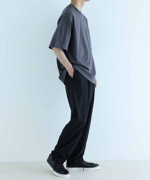 ADAM ET ROPE'(アダムエロペ)の「【Proof PLUS】高機能 ビッグシルエット 天竺 Tシャツ(Tシャツ/カットソー・メンズ・サックスブルー/オフホワイト/スミクロ・M/L)」の5枚目の写真