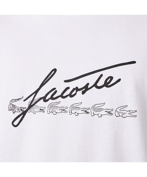 LACOSTE（ラコステ）の「スクリプトブランドネームロゴプリントTシャツ（Tシャツ/カットソー・メンズ・ホワイト/ブルー/ライトピンク/ヘザーグレー・4/2/3/5）」の7枚目の写真