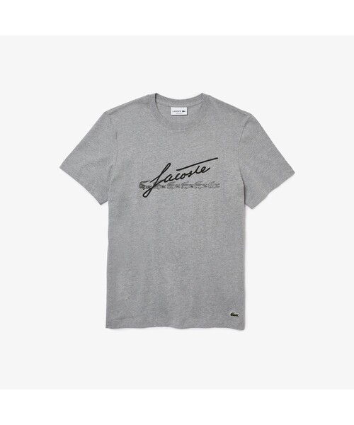 LACOSTE（ラコステ）の「スクリプトブランドネームロゴプリントTシャツ（Tシャツ/カットソー・メンズ・ホワイト/ブルー/ライトピンク/ヘザーグレー・4/2/3/5）」の11枚目の写真
