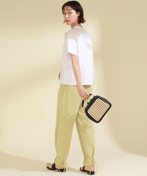 Ray BEAMS（レイビームス）の「Ray BEAMS / シアー 切り替え ハーフスリーブ Tシャツ（Tシャツ/カットソー・レディース・ブラック/ホワイト・ONE SIZE）」の8枚目の写真