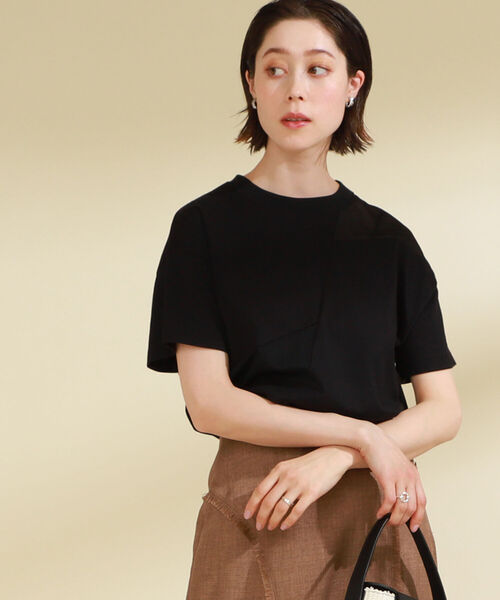 Ray BEAMS（レイビームス）の「Ray BEAMS / シアー 切り替え ハーフスリーブ Tシャツ（Tシャツ/カットソー・レディース・ブラック/ホワイト・ONE SIZE）」の13枚目の写真