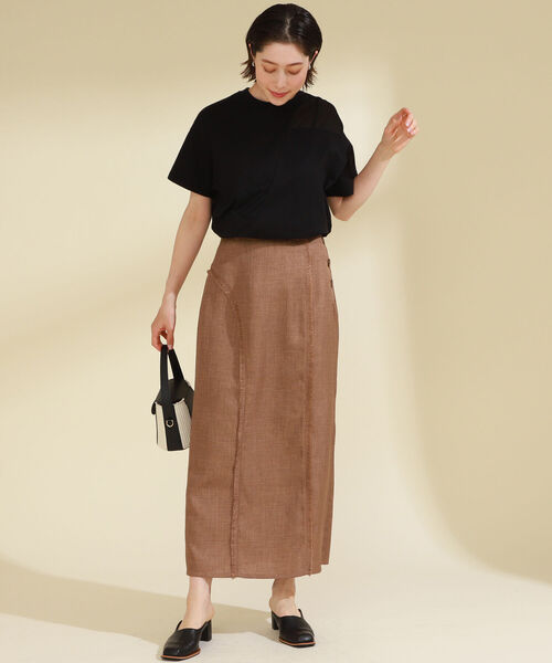 Ray BEAMS（レイビームス）の「Ray BEAMS / シアー 切り替え ハーフスリーブ Tシャツ（Tシャツ/カットソー・レディース・ブラック/ホワイト・ONE SIZE）」の16枚目の写真