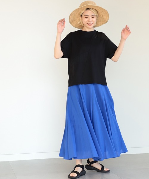 Ray BEAMS（レイビームス）の「Ray BEAMS / シアー 切り替え ハーフスリーブ Tシャツ（Tシャツ/カットソー・レディース・ブラック/ホワイト・ONE SIZE）」の20枚目の写真