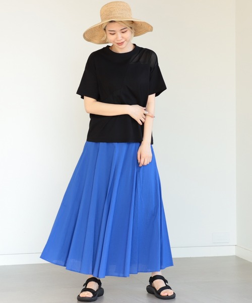 Ray BEAMS（レイビームス）の「Ray BEAMS / シアー 切り替え ハーフスリーブ Tシャツ（Tシャツ/カットソー・レディース・ブラック/ホワイト・ONE SIZE）」の22枚目の写真