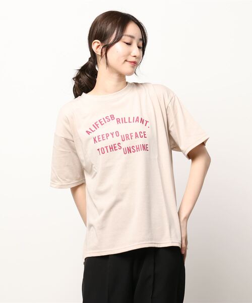 KOBE LETTUCE(コウベレタス)の「選べるプリント半袖Tシャツ(Tシャツ/カットソー・レディース・ブラック系1/ホワイト/ベージュ系1/ブラック/ベージュ系/ホワイト系/ブラック系/ベージュ/ホワイト系1・FREE)」の2枚目の写真