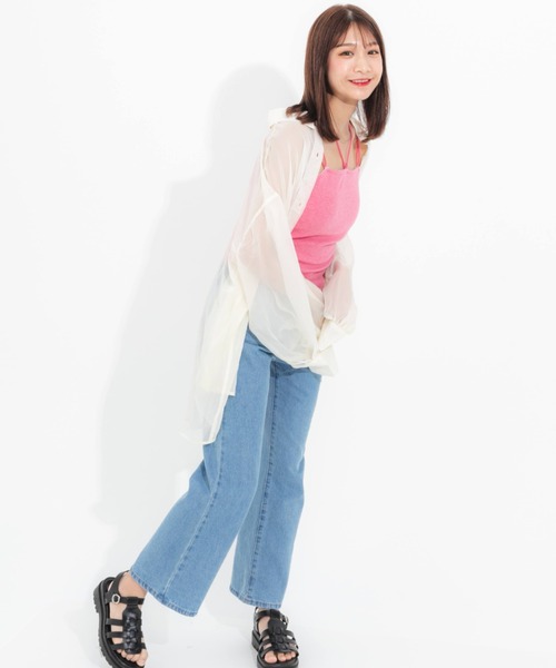 nemne store（ネンネストア）の「とろみカラーシアーシャツ（シャツ/ブラウス・レディース・ブラック/ピンク/オレンジ/アイボリー・フリー）」の16枚目の写真