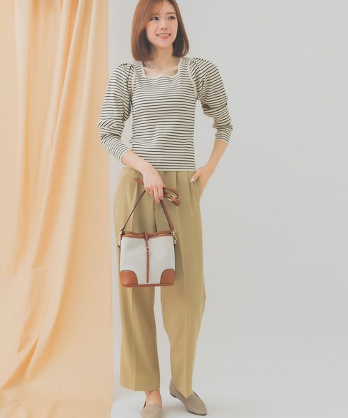 RODE SKO（ロデスコ）の「キャンバスコンビキンチャクショルダー（ショルダーバッグ・レディース・ブラック/キャメル・ONE）」の7枚目の写真