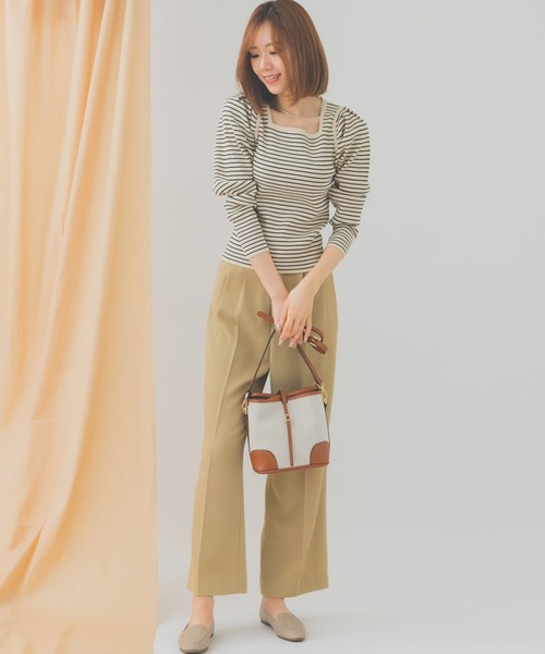 RODE SKO（ロデスコ）の「キャンバスコンビキンチャクショルダー（ショルダーバッグ・レディース・ブラック/キャメル・ONE）」の15枚目の写真