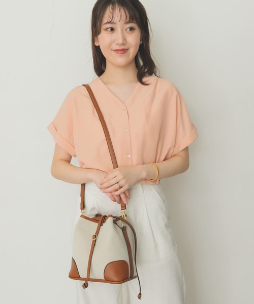 RODE SKO（ロデスコ）の「キャンバスコンビキンチャクショルダー（ショルダーバッグ・レディース・ブラック/キャメル・ONE）」の12枚目の写真