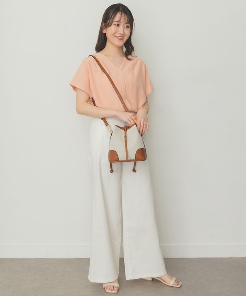 RODE SKO（ロデスコ）の「キャンバスコンビキンチャクショルダー（ショルダーバッグ・レディース・ブラック/キャメル・ONE）」の14枚目の写真