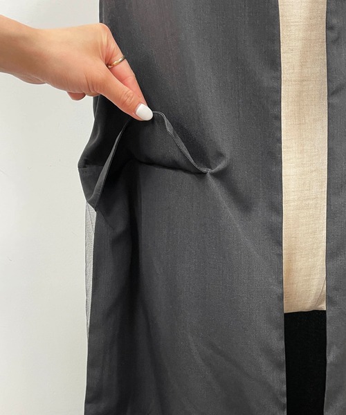 PICCIN（ピッチン）の「サイドチュールロングジレ（ベスト・レディース・ブラック/オレンジ・L/M）」の9枚目の写真