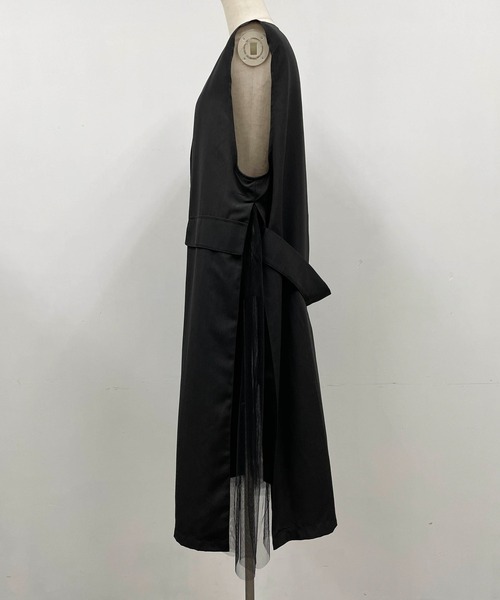 PICCIN（ピッチン）の「サイドチュールロングジレ（ベスト・レディース・ブラック/オレンジ・L/M）」の12枚目の写真