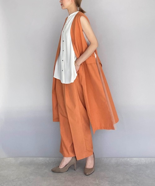 PICCIN（ピッチン）の「サイドチュールロングジレ（ベスト・レディース・ブラック/オレンジ・L/M）」の15枚目の写真