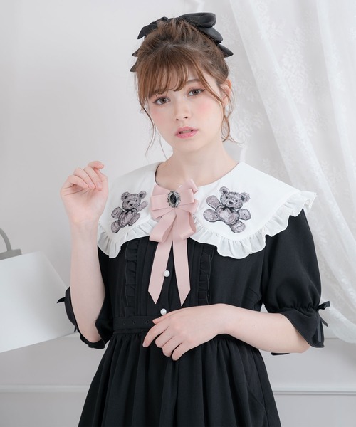DearMyLove(ディアマイラブ)の「ビジューリボンタイクリップ(ベルト・レディース・ライトグレー/グリーン/ネイビー/ピンク/ブルー・FREE)」の9枚目の写真